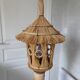 Lampadaire vintage en bambou et rotin