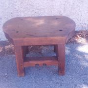 Brutalist wooden stool