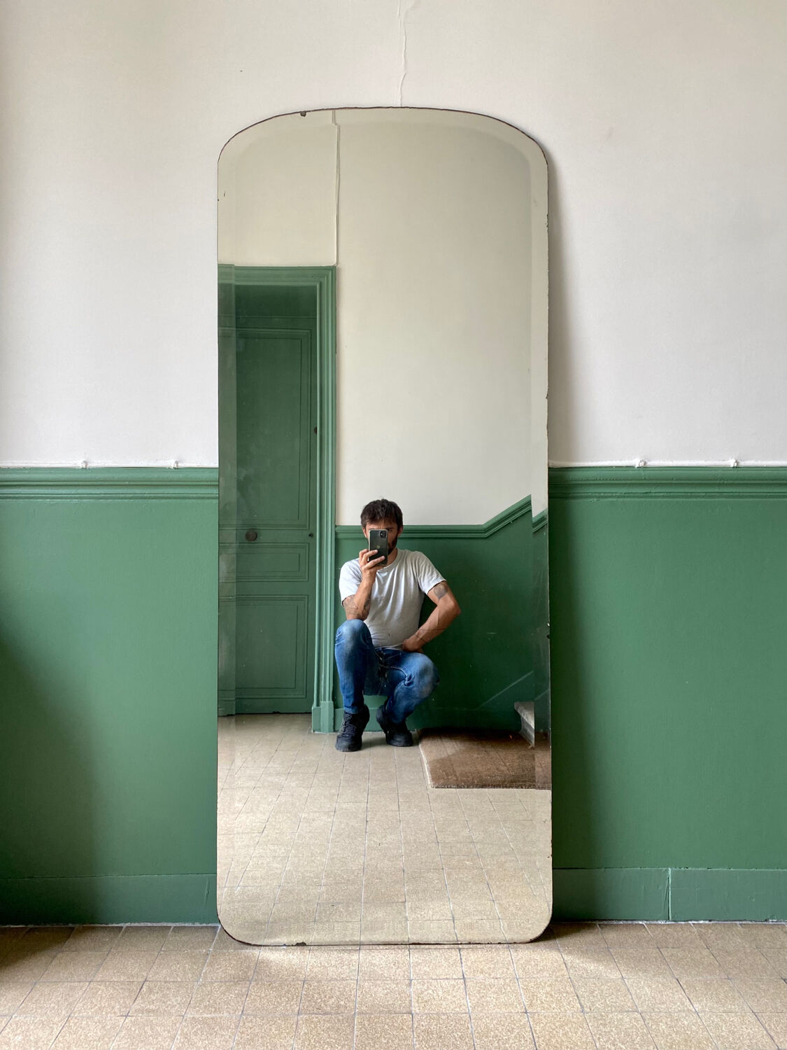 Miroir ancien & plein pied