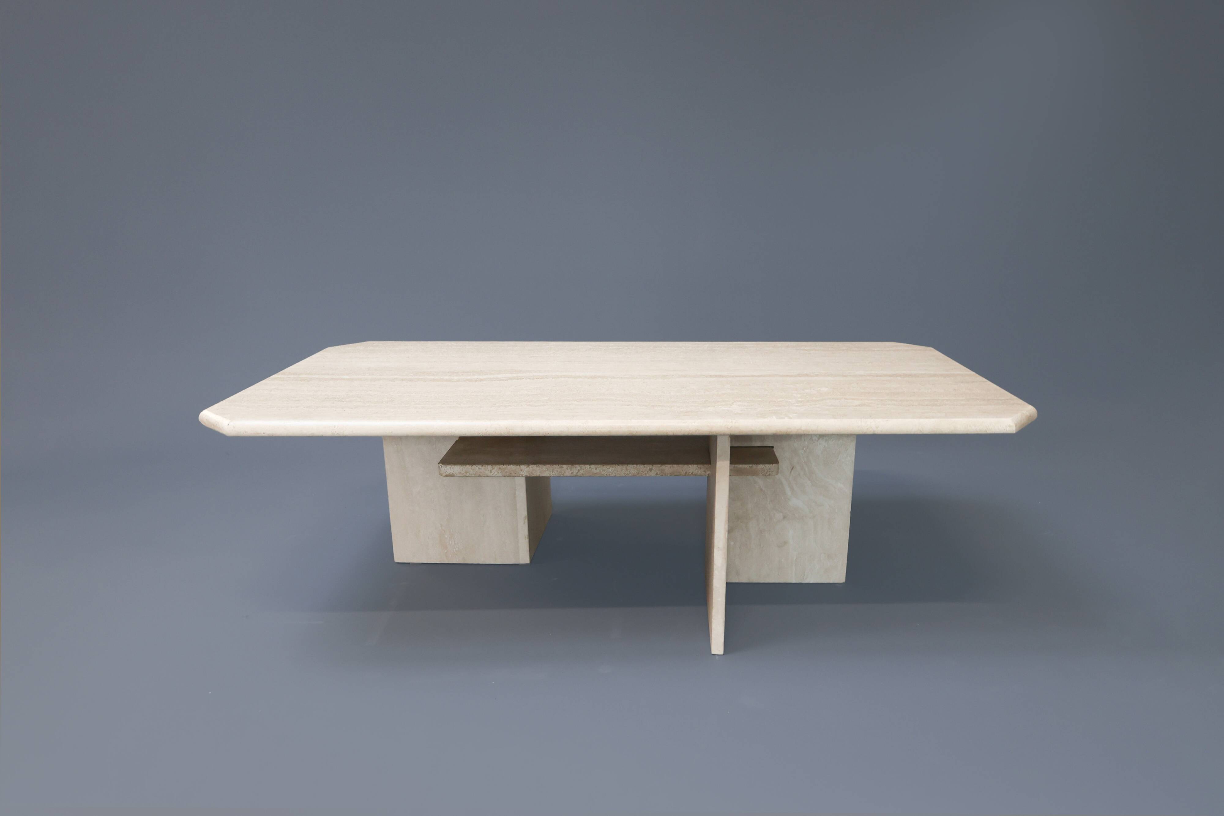 Vintage travertine coffee table, 1970s