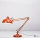 Vintage industrial red metal floor lamp, 1980s