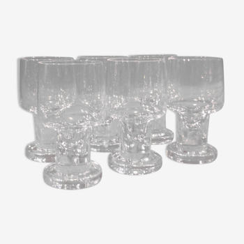Set of 6 walk glasses in vintage glass design 70's 80's