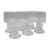 Set de 6 verres à pied en verre design vintage 70's 80's