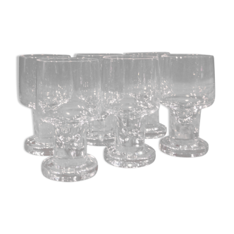 Set of 6 walk glasses in vintage glass design 70's 80's