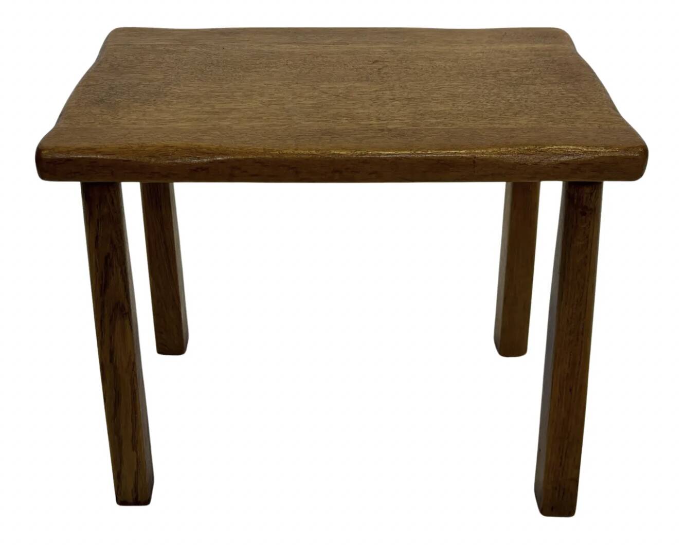 Vintage Set of 3 brutalist oak side or nesting tables 1970s