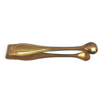 Christofle perles - pince a sucre 11 cm metal argente dore parfait etat