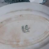 Duo of dishes Saint-Amand Terre de Fer, model Muguet, XIXth