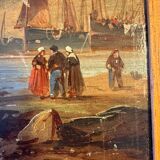 Tableau, Marine sur la côte d’Opale XIX siècle