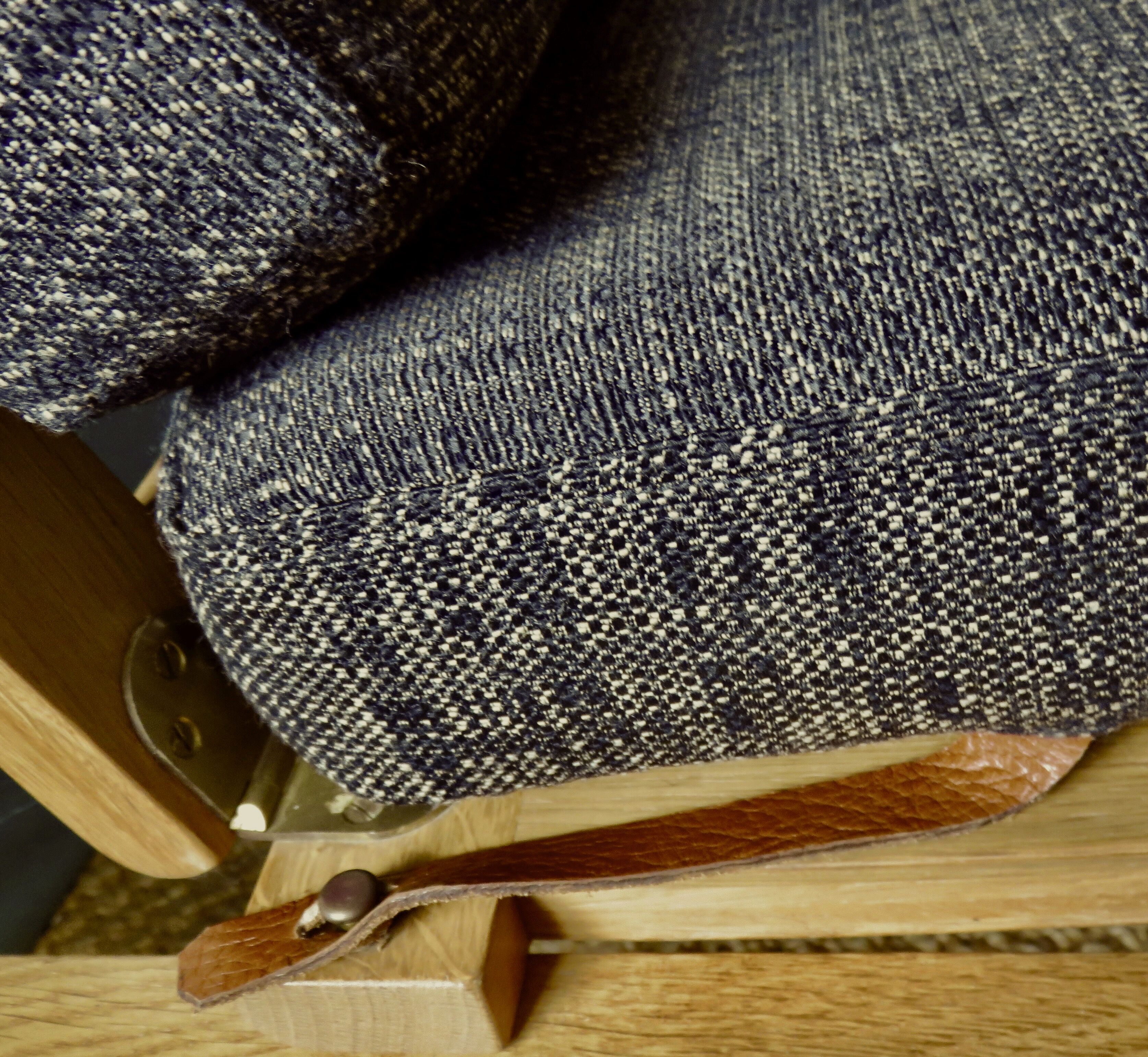 Armchair and ottoman in light oak by Borge Mogensen, Denmark 1965