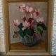 Small old framed oil on cardboard