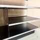 Hi-Fi furniture in smoked plexiglass and aluminium, Eric Maville