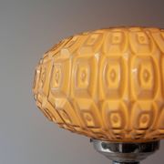 1940s Portuguese Art Deco Table Lamp with Gray Opaline Shade