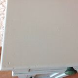 Bedside table in pine, restyled in lime green