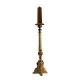 Large Provincial Copper Church Candlestick, France, ca. 1900