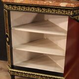 French corner cabinet in Boulle style with marble top
