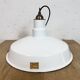 Industrial White Enamel Factory Pendant Lamp from Quadrangle Mfg. Co.,1960s