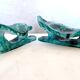 xPair of Handcrafted Teal Enameled Door Handles by Gabbianelli, Albisola, I