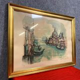 Lithographie de Pradel figurant une vue de Venise
