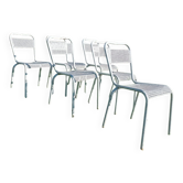 Perforated metal garden chairs