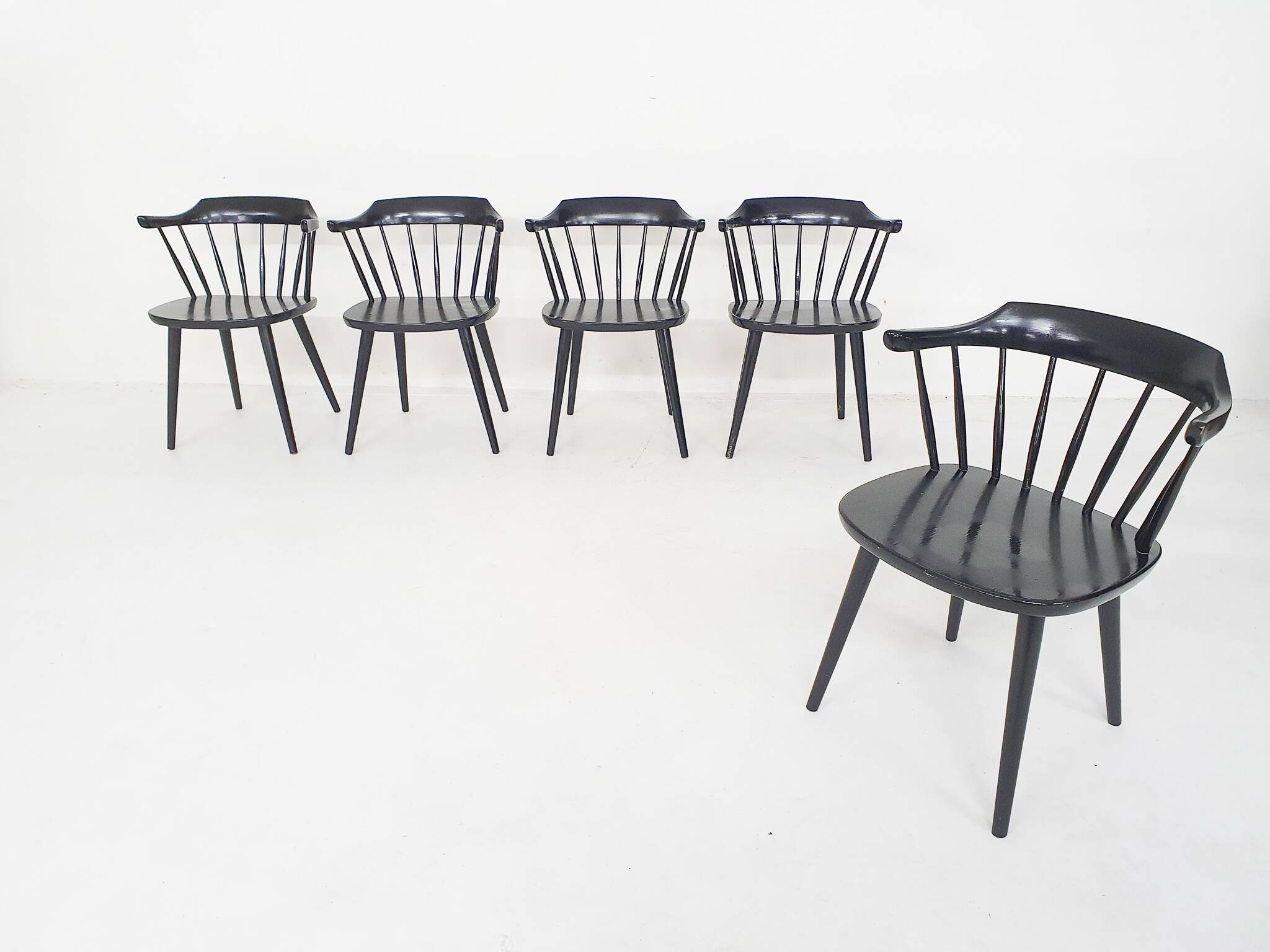 Set of five Yngve Ekstrom for Pastoe FH01 dining room chairs, The Netherlands 1960's