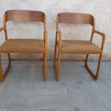 Pair of Baumann armchairs model sled