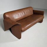 SDe Sede DS-125 Sofa by Gert Lange in cognac leather, Switzerland, 1980s