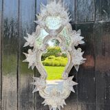 Miroir vénitien en verre de Murano chantourné, vers 1880