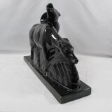 Pair of antelopes, lemanceau, black ceramic