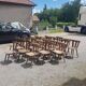 Old bistro chairs in solid oak wood