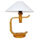 Mid-century modern sculptural table lamp in pine, 1970s.