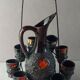 Liquor service in ceramic of Vallauris Fat Lava