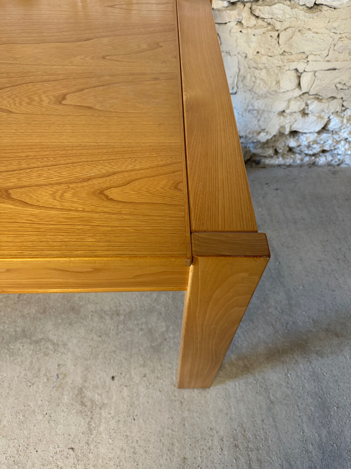 Solid elm dining table - Vintage - 1980