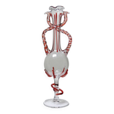 Vase soliflore en verre soufflé vénitien Murano décor Filigrana, Zanfirico, années 50-60