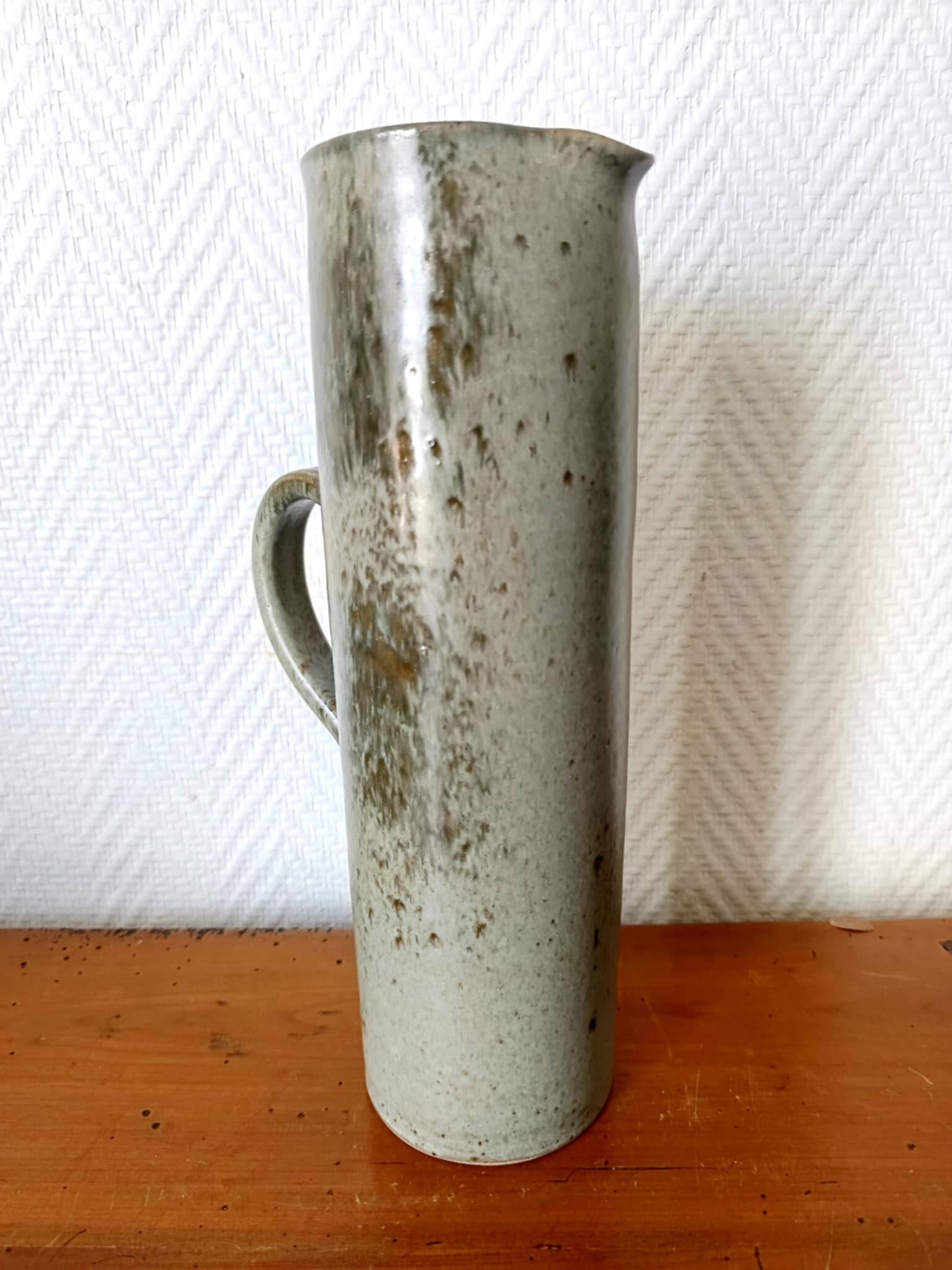 Vintage 1950s enamelled stoneware jug