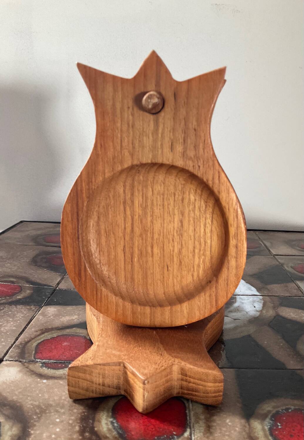 Vintage teak coaster set