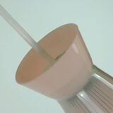 1950s mid century 2-light mid century pendant light glass shades and brass