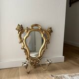 Antique candle holder mirror