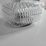 Pair of pressed glass wall lights, 1970