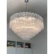 Lustre contemporain en verre de murano transparent « tronchi » dans le style venini