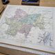 Saône-et-Loire, old map, printed in 1883.