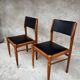 2 chaises vintage en bois et skaï