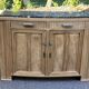 Renovated vintage art deco Parisian sideboard in solid wood and marble 152cm