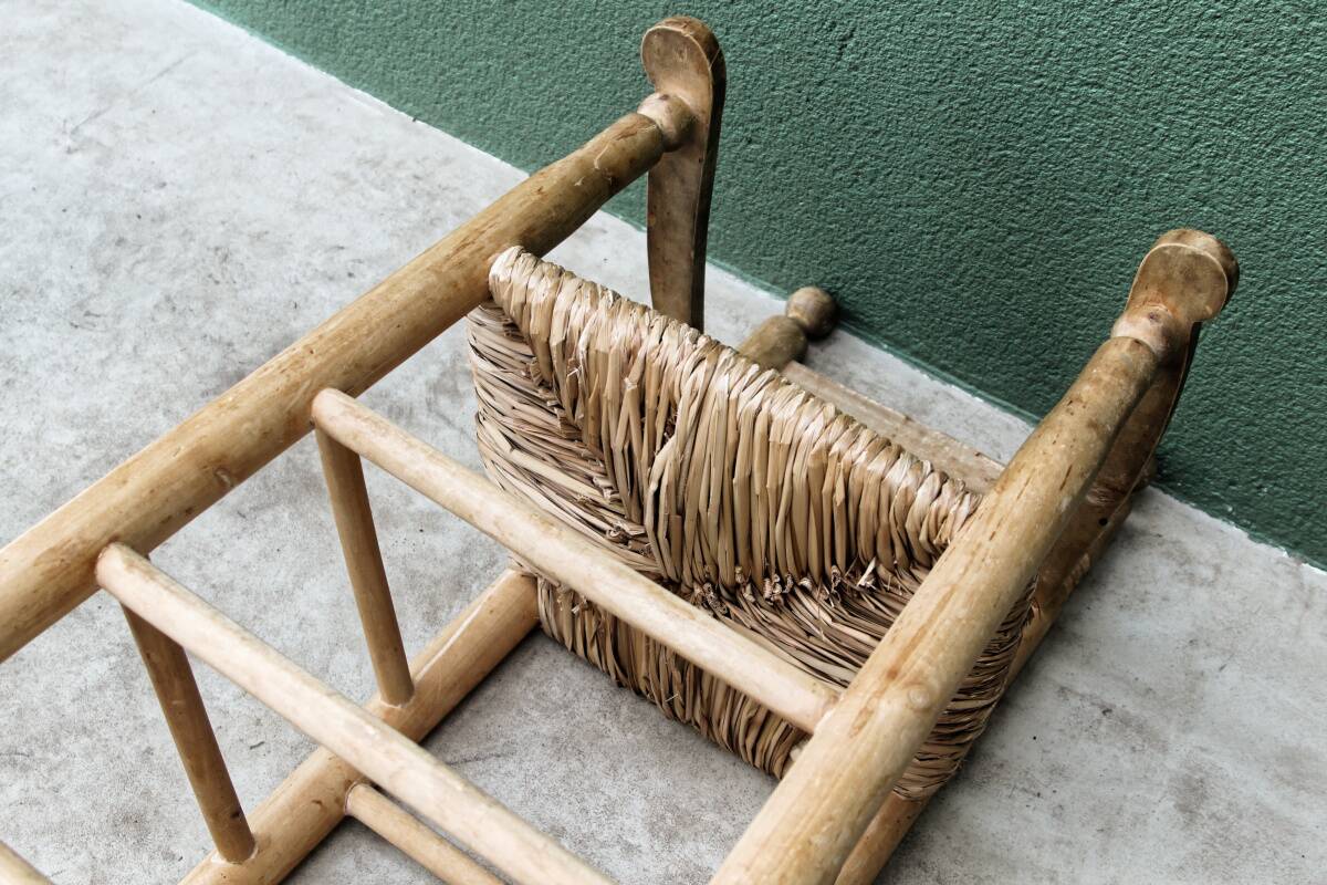 High straw chair for children