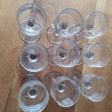 Set of 9 Anjou-style white wine glasses