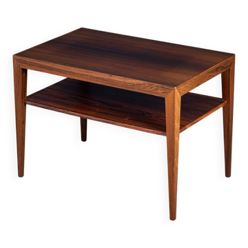 Side Table in Rosewood with Magazine Rack by Severin Hansen for Haslev Møbelsnedkeri, 1950s