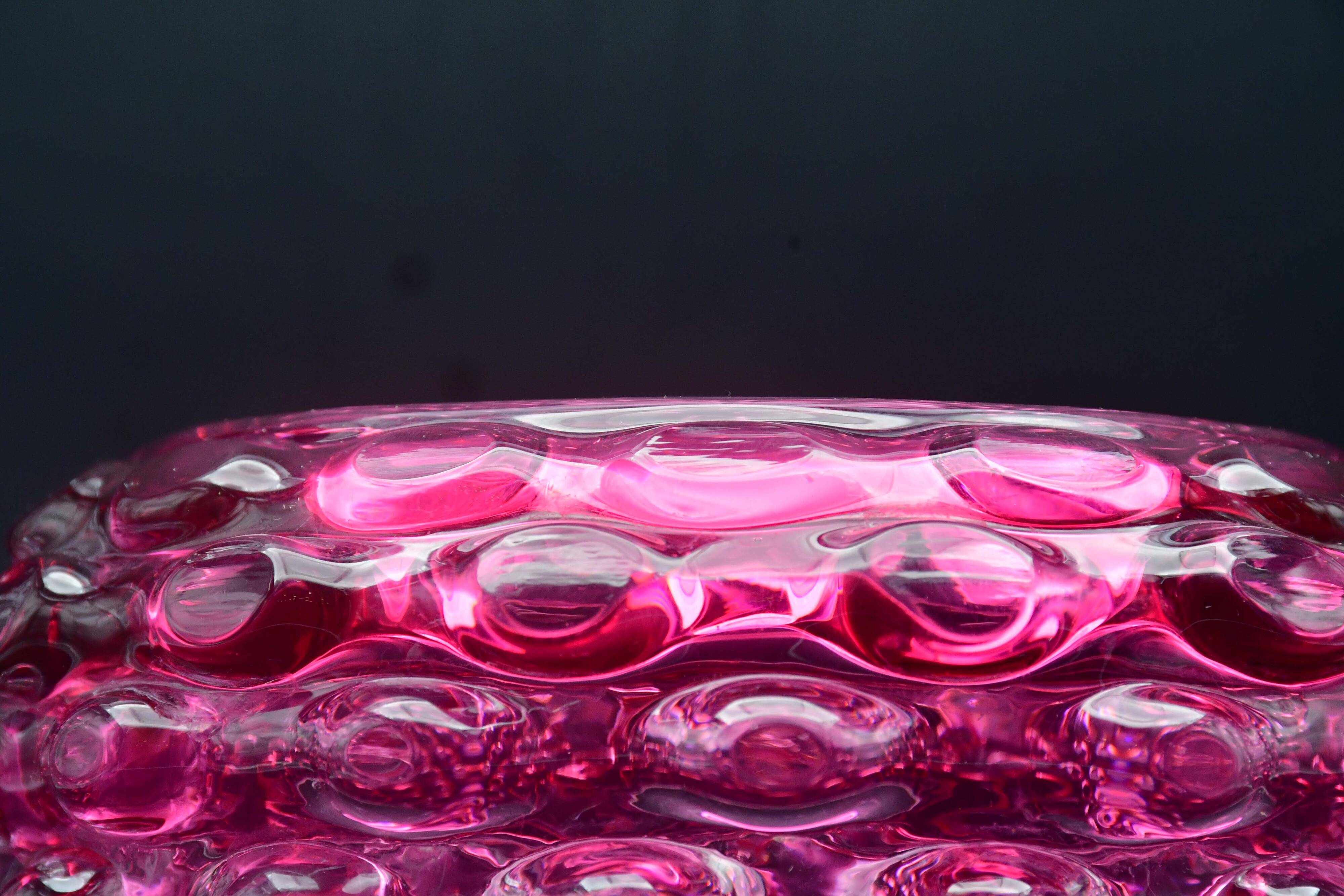 Rare pink Barovier e Toso Bugnato vase