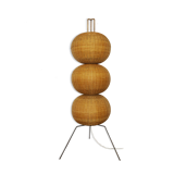 Triple wicker ball floor lamp