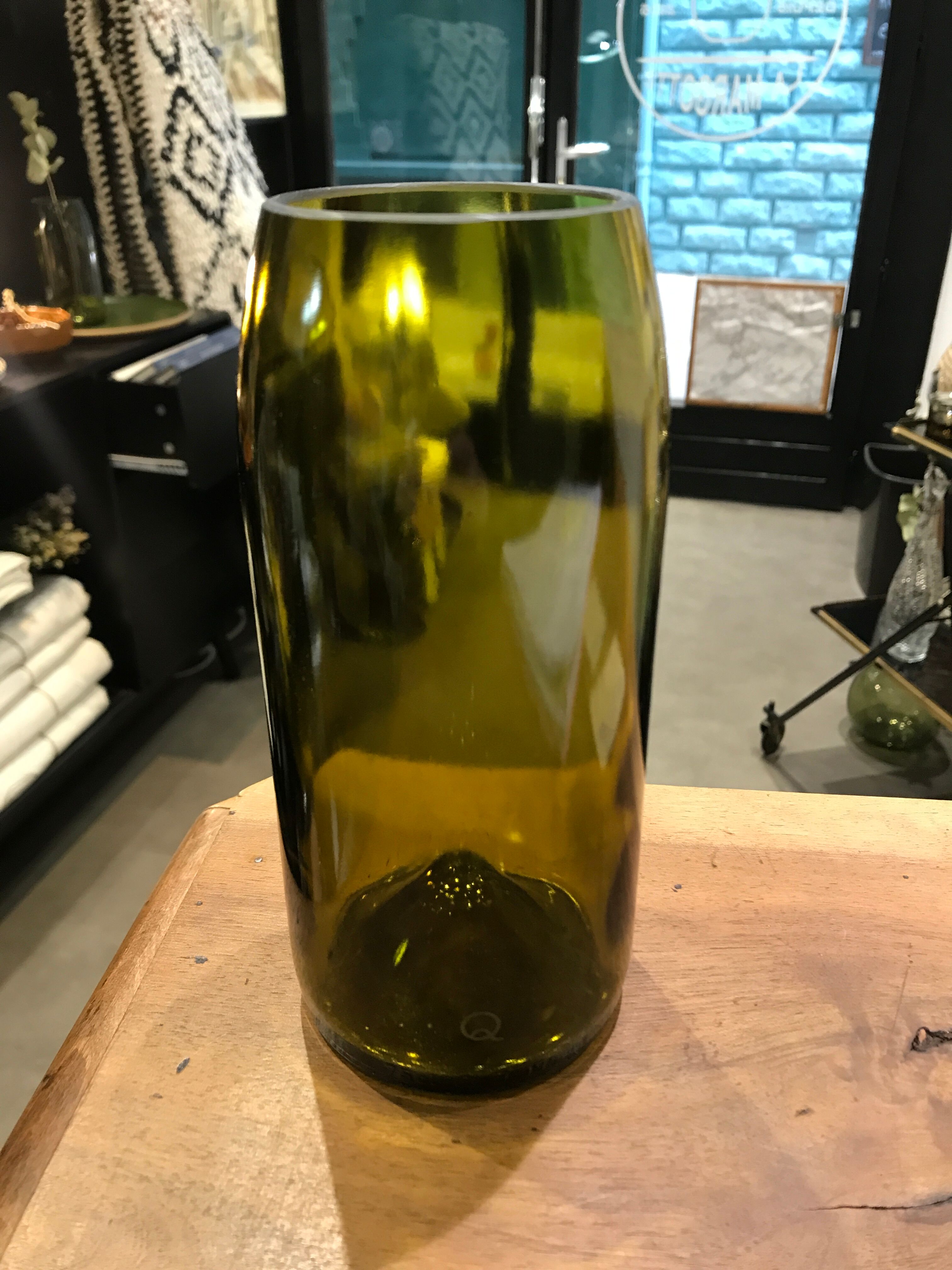 Medium model recycled wine bottle vase