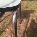 Table and 4 green water formica chairs 60's