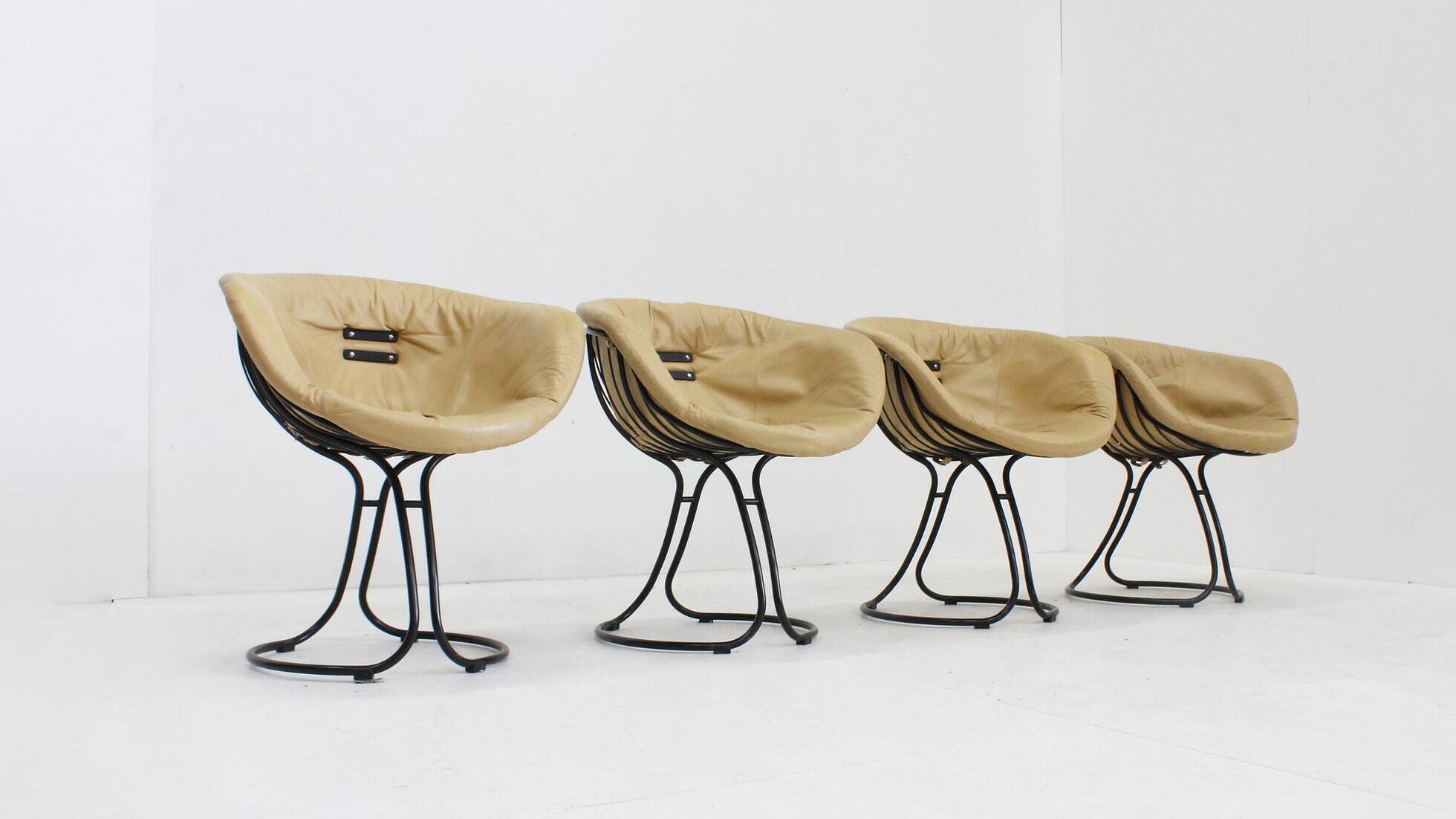 Set of 4 Pan Am dining chairs by Gastone Rinaldi for Rima Italy 1970s
